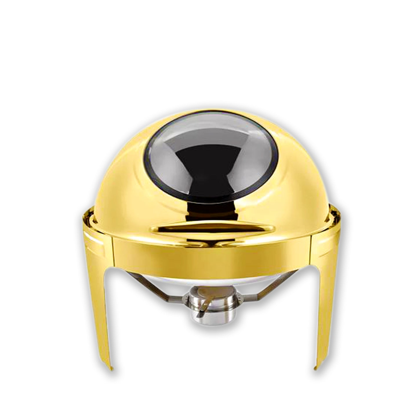 Gold Chafing Dish Round with Glass