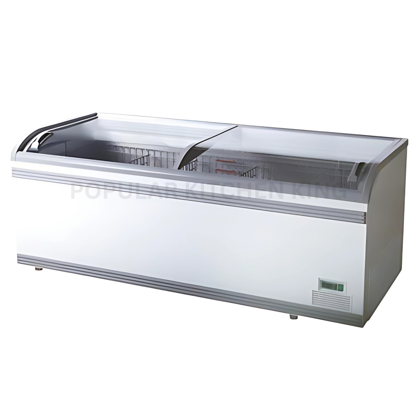 2.5m Island Freezer – Visitop Curved Glass Display with Sliding Doors