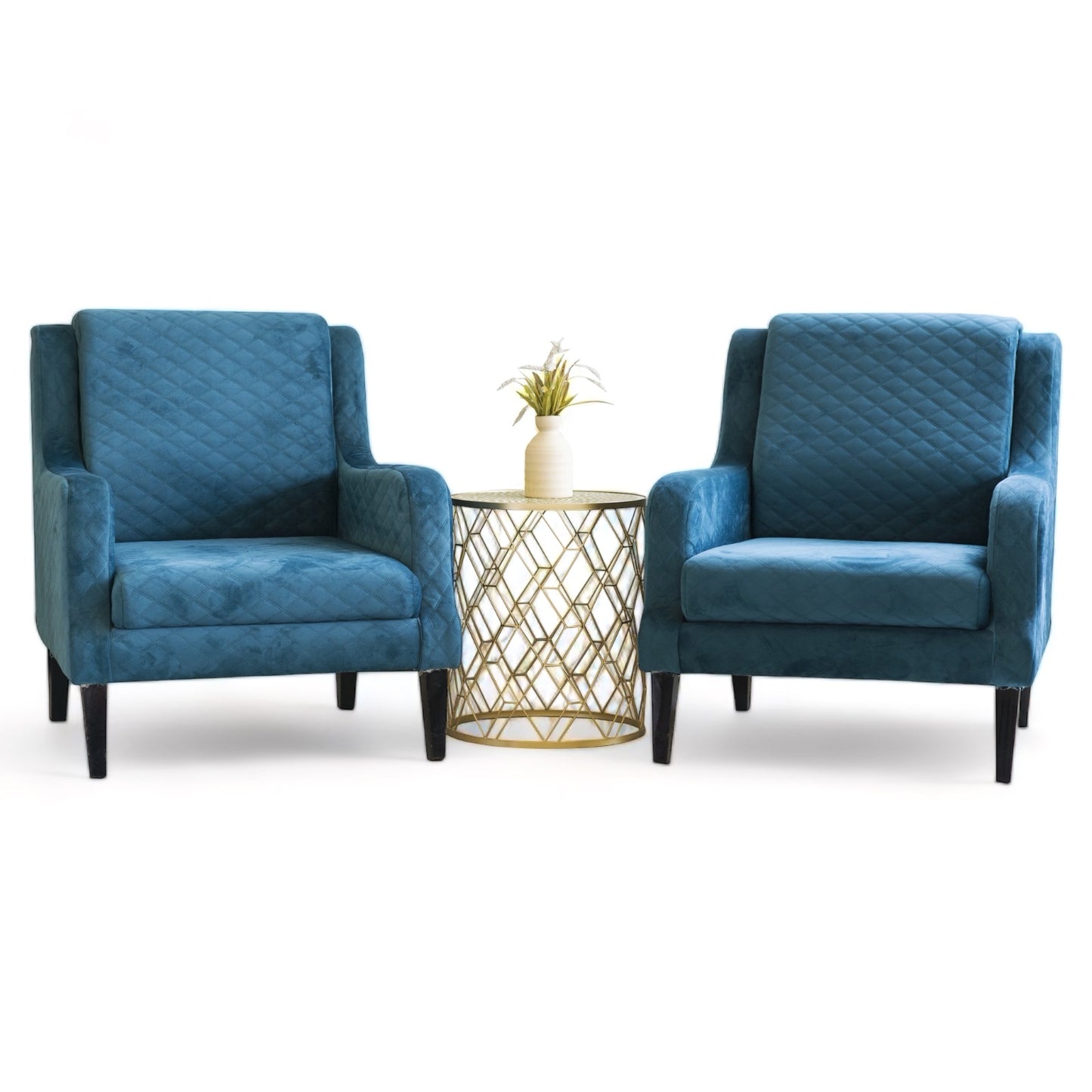 BLUISH GREEN WOODEN CHAIR SET