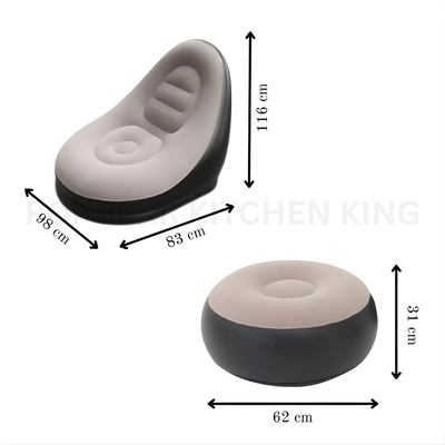 Inflatable Sofa with Ottoman – Portable Inflatable Couch