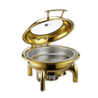 Gold Round Chaffing Dish (6LTR) Heavy Duty